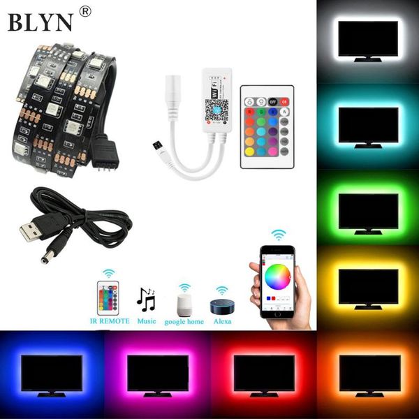 strips dc5v usb wifi tv light computer screen back bias tape 2m rgb led strip rope black pcb alexa google home music control
strips dc5v usb wifi tv light computer screen back bias tape 2m rgb led strip rope black pcb alexa google home music control