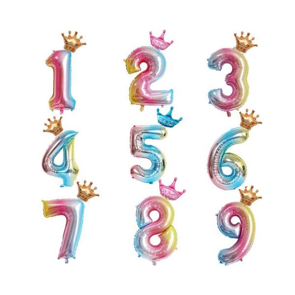 party decoration 32 inch gradient color digital 0-9 balloon 16 crown aluminum film children's birthday
party decoration 32 inch gradient color digital 0-9 balloon 16 crown aluminum film children's birthday