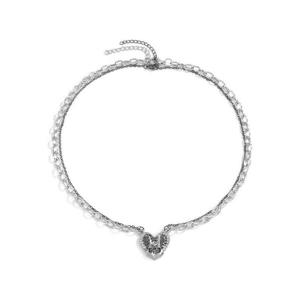 pendant necklaces potcet korean fashion trend women's hollow heart necklace hip hop geometric jewelry, Silver
pendant necklaces potcet korean fashion trend women's hollow heart necklace hip hop geometric jewelry, Silver