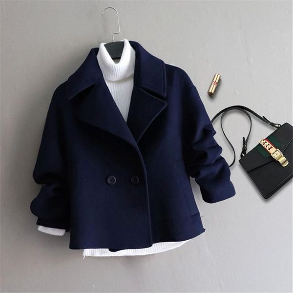 women's wool & blends women woolen coat loose short temperament was thin autumn warm parkas jacket 744, Black
women's wool & blends women woolen coat loose short temperament was thin autumn warm parkas jacket 744, Black