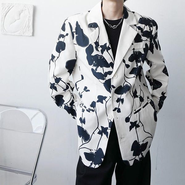 men's suits & blazers wear vintage flower print casual suit coat for male 2021 autumn loose simple single-breasted long sleeve, White;black
men's suits & blazers wear vintage flower print casual suit coat for male 2021 autumn loose simple single-breasted long sleeve, White;black