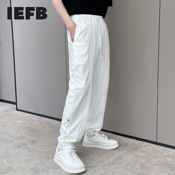 iefb drawstring elastic waist causal white pants for men sportswear loose bandage bottoms sweatpants trousers streetwear 9y7265 210524, Black
iefb drawstring elastic waist causal white pants for men sportswear loose bandage bottoms sweatpants trousers streetwear 9y7265 210524, Black