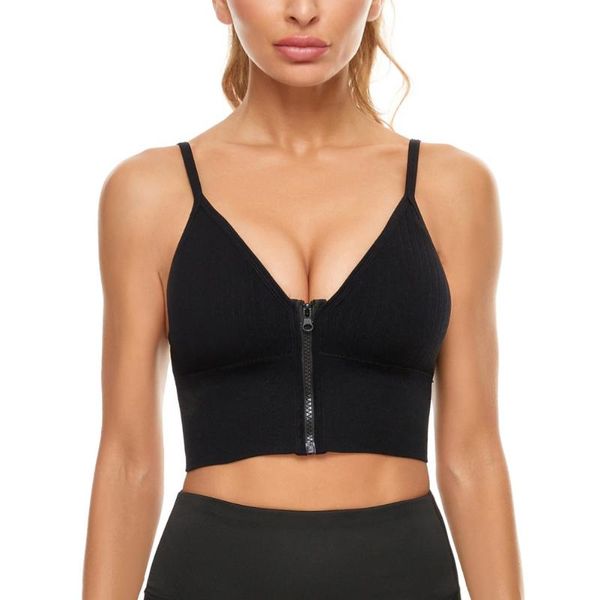 camisoles & tanks sports bra front zipper for fitness running pad cropped women sport push up, Black;white
camisoles & tanks sports bra front zipper for fitness running pad cropped women sport push up, Black;white