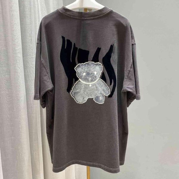 fashion t shirt welldone flocking bear short sleeve 2021 loose glow in the dark women's top, White
fashion t shirt welldone flocking bear short sleeve 2021 loose glow in the dark women's top, White