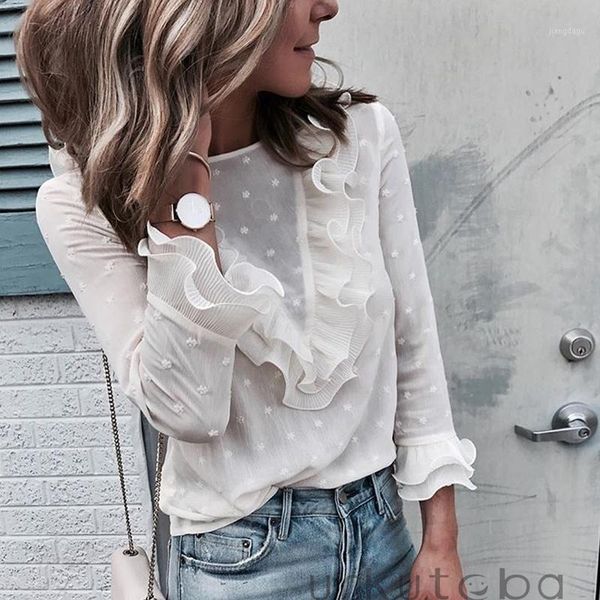 women's blouses & shirts meihuida 2021 fashion women loose long sleeve ruffle frill solid casual blouse shirt blusas camisas mujer, White
women's blouses & shirts meihuida 2021 fashion women loose long sleeve ruffle frill solid casual blouse shirt blusas camisas mujer, White