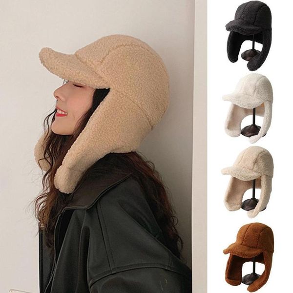 beanies 2021 women winter hat for female thicken cold cap warm windbreak pilot with earflaps lady bea