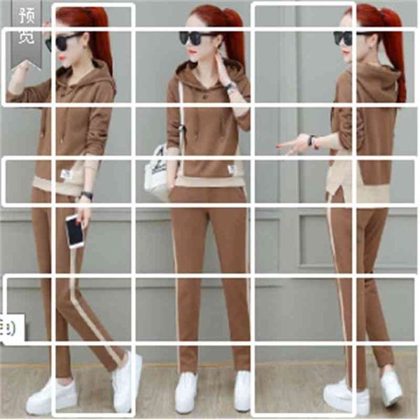 casual sportswear women's spring and autumn new korean loose hooded sweater long sved trousers fashion two-piece set, Gray
casual sportswear women's spring and autumn new korean loose hooded sweater long sved trousers fashion two-piece set, Gray