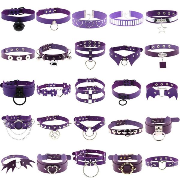 chokers punk collar steampunk necklaces for women men purple leather goth choker round pendant chains necklace gothic egirl jewelry, Golden;silver
chokers punk collar steampunk necklaces for women men purple leather goth choker round pendant chains necklace gothic egirl jewelry, Golden;silver