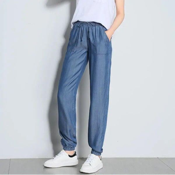 running pants summer sweat ice silk jeans women loose-fitting fitness yoga casual sports trousers, Black;blue
running pants summer sweat ice silk jeans women loose-fitting fitness yoga casual sports trousers, Black;blue