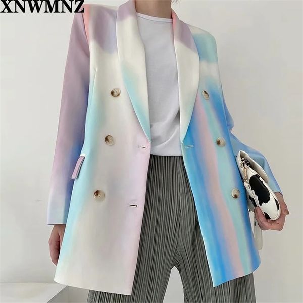 women fashion double breasted tie-dye print blazer coat vintage long sleeve pockets female outerwear chic 210520, White;black
women fashion double breasted tie-dye print blazer coat vintage long sleeve pockets female outerwear chic 210520, White;black