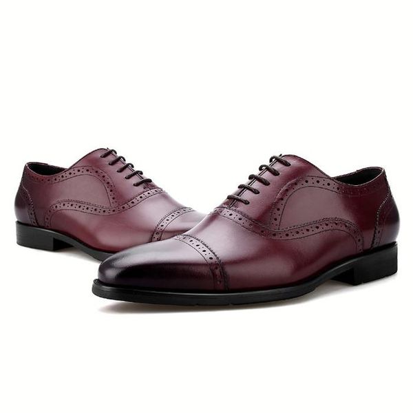 dress shoes fashion black / brown blue tan oxfords mens wedding genuine leather business male social