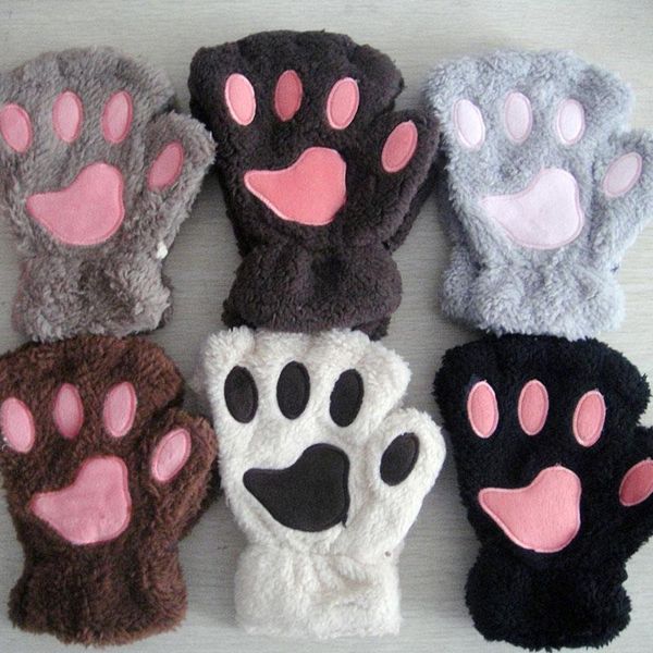 five fingers gloves 1 pair half-finger cartoon cute bear plush cat claw autumn winter warm soft thick velvet, Blue;gray
five fingers gloves 1 pair half-finger cartoon cute bear plush cat claw autumn winter warm soft thick velvet, Blue;gray