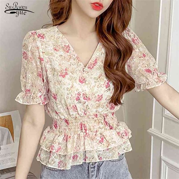 blusas women blouse sweet chiffon blouses summer floral print hollow out pullover lady clothing 10218 210421, White
blusas women blouse sweet chiffon blouses summer floral print hollow out pullover lady clothing 10218 210421, White