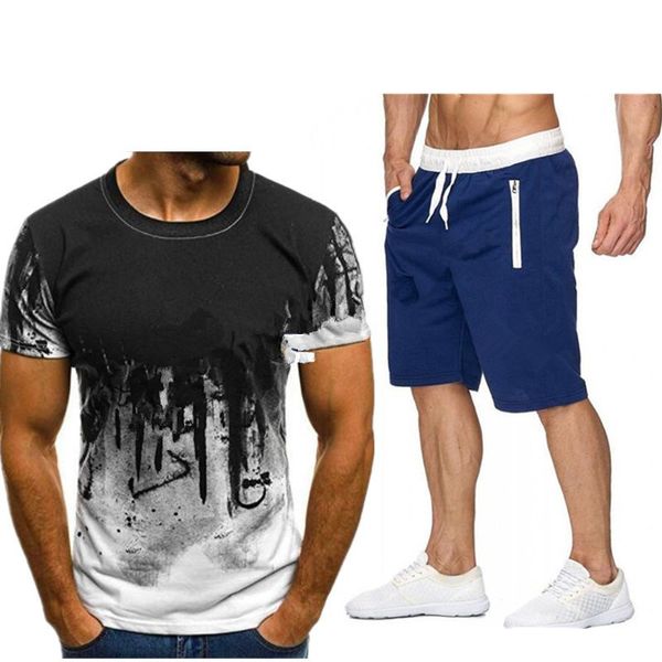men's tracksuits short sleeve shorts suit printed leisure sports t-shirt 2-piece set, Gray
men's tracksuits short sleeve shorts suit printed leisure sports t-shirt 2-piece set, Gray