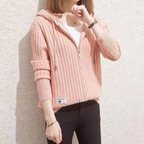 women's sweaters 2021 spring and autumn hooded knitted cardigan jacket ladies simple sweater loose fashion harajuku, White;black
women's sweaters 2021 spring and autumn hooded knitted cardigan jacket ladies simple sweater loose fashion harajuku, White;black