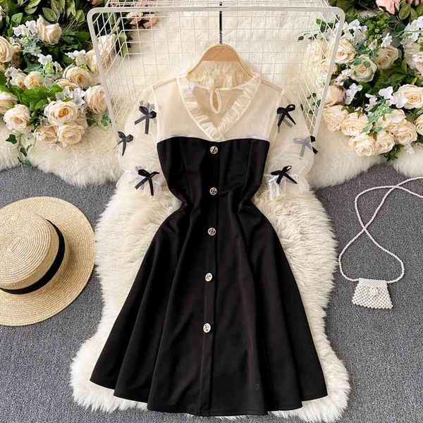 woman dress gauze patchwork bow fake two piece vestidos summer korean fashion sweet v neck short sleeve dresses 210422, Black;gray
woman dress gauze patchwork bow fake two piece vestidos summer korean fashion sweet v neck short sleeve dresses 210422, Black;gray