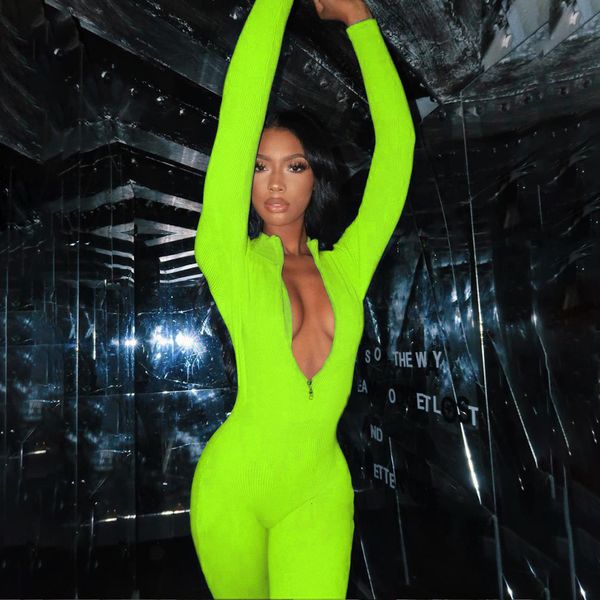 women's knits & tees summer casual women's wear green blue high collar zipper elastic sports fitness tight pants jumpsuit cnc, White
women's knits & tees summer casual women's wear green blue high collar zipper elastic sports fitness tight pants jumpsuit cnc, White