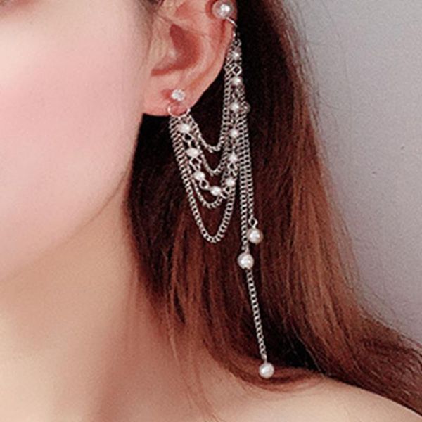 clip-on & screw back tassel chain earrings for women punk ear cuff clip earing no pierced simulated pearl jewelry bohemia long earring, Silver
clip-on & screw back tassel chain earrings for women punk ear cuff clip earing no pierced simulated pearl jewelry bohemia long earring, Silver