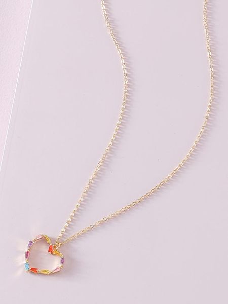 hoop & huggie chiao rainbow colorful heart zircon pendant necklace - delicate chain women necklaces for, Golden;silver
hoop & huggie chiao rainbow colorful heart zircon pendant necklace - delicate chain women necklaces for, Golden;silver