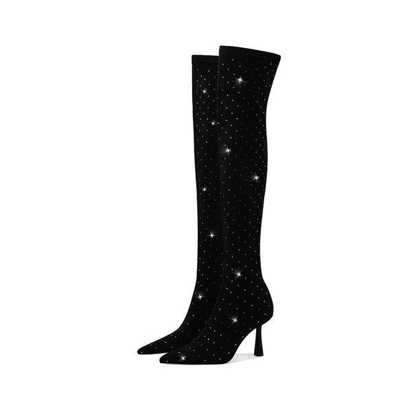 boots devil's2021 water diamond women's autumn / winter pointed thin slim heels over knee high heel elastic, Black
boots devil's2021 water diamond women's autumn / winter pointed thin slim heels over knee high heel elastic, Black