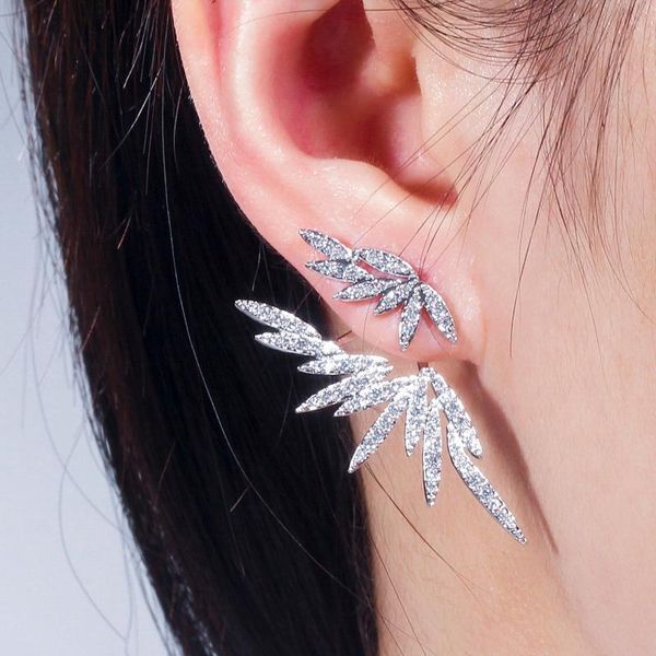 stud qoolady arrival brilliant 2 in 1 white gold cubic zirconia mirco paved pointed leaf ear cuff earrings for women jewelry e067, Golden;silver
stud qoolady arrival brilliant 2 in 1 white gold cubic zirconia mirco paved pointed leaf ear cuff earrings for women jewelry e067, Golden;silver