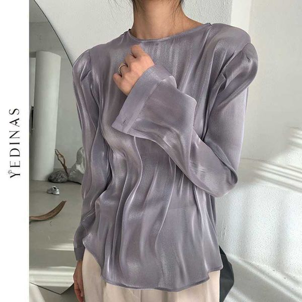 yedinas women bottoming long sleeve o-neck loose solid color korean style chic elegant ladies blouses vintage blusas mujer 210527, White
yedinas women bottoming long sleeve o-neck loose solid color korean style chic elegant ladies blouses vintage blusas mujer 210527, White