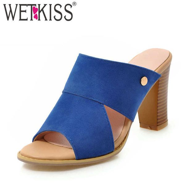 wetkiss flock slippers woman peep toe footwear fashion wood high heels slides shoes female studded mules shoes women summer 210630, Black
wetkiss flock slippers woman peep toe footwear fashion wood high heels slides shoes female studded mules shoes women summer 210630, Black
