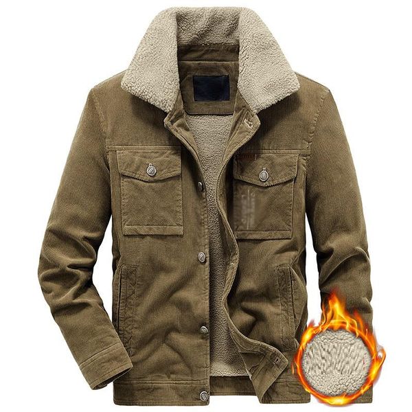 men's jackets winter warm corduroy coat fashion man thermal cotton coats casual outwear fur collar mens fleece clothing, Black;brown
men's jackets winter warm corduroy coat fashion man thermal cotton coats casual outwear fur collar mens fleece clothing, Black;brown