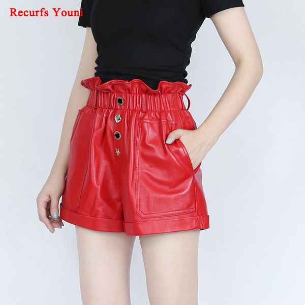 women's shorts ry9605 winter women harajuku genuine leather flare diamond lace up falbala elastic waist casual mujer booty, White;black
women's shorts ry9605 winter women harajuku genuine leather flare diamond lace up falbala elastic waist casual mujer booty, White;black