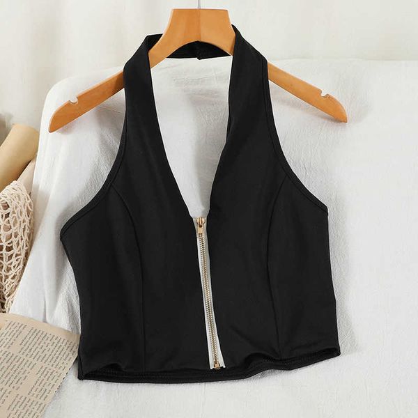 halter camisole slim-fit western-style sleeveless outer wear 210709, White
halter camisole slim-fit western-style sleeveless outer wear 210709, White