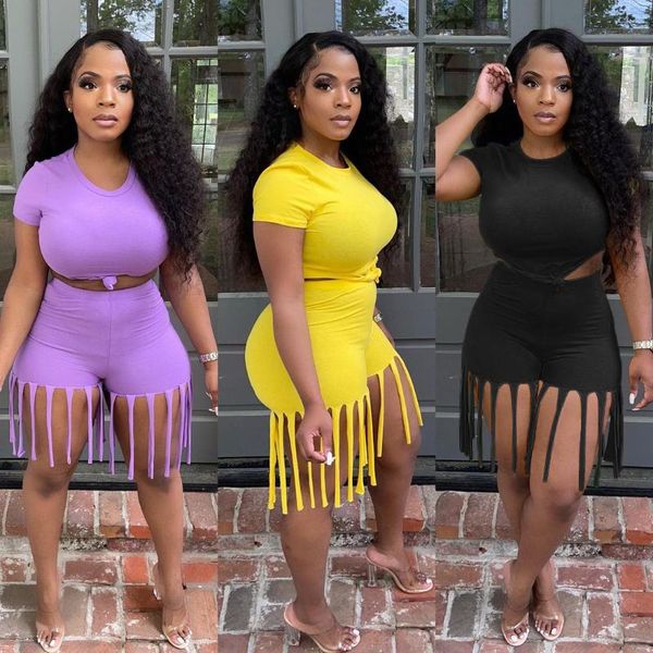 women's tracksuits donsignet fashion suit summer casual round neck pullover solid color t-shirt tassel shorts two-piece, Gray
women's tracksuits donsignet fashion suit summer casual round neck pullover solid color t-shirt tassel shorts two-piece, Gray