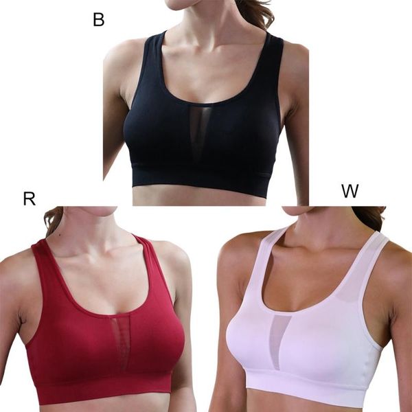 yoga outfit bra adjustable vest proof mesh breathable sports underwear