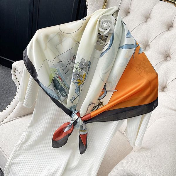 scarves 90*90cm design for women shawl print silk feeling hijab scarf neckerchief female bandana square foulard ladies wrap 2021, Blue;gray
scarves 90*90cm design for women shawl print silk feeling hijab scarf neckerchief female bandana square foulard ladies wrap 2021, Blue;gray