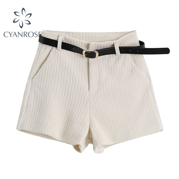 women's corduroy with sashes short pants high waist korean elegant belt trousers female solid casual simply pant 210515, White;black
women's corduroy with sashes short pants high waist korean elegant belt trousers female solid casual simply pant 210515, White;black