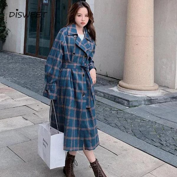 women's wool & blends plaid lapel woolen coat for woman korean long sleeve loose jackets women winter slim belt warm, Black
women's wool & blends plaid lapel woolen coat for woman korean long sleeve loose jackets women winter slim belt warm, Black