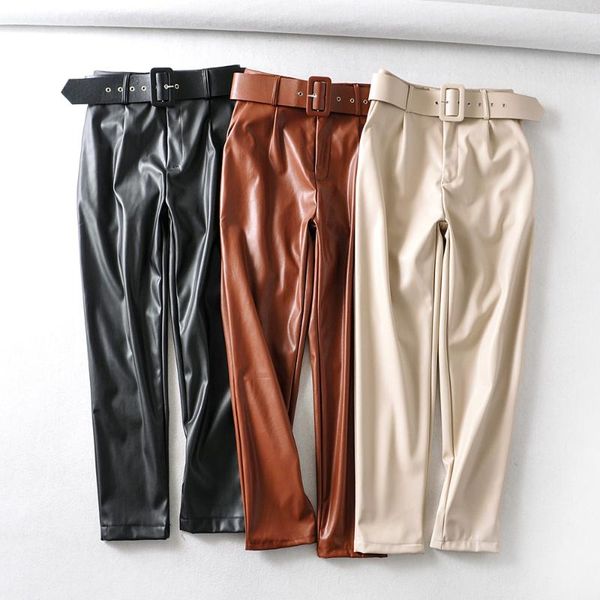 women's pants & capris bd&wh pu leather high waisted women fashion loose faux trousers elegant pockets female ladies 3 color, Black;white
women's pants & capris bd&wh pu leather high waisted women fashion loose faux trousers elegant pockets female ladies 3 color, Black;white