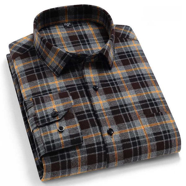 pure cotton classical men's plaid casual warm shirts full sleeve brushed fabric soft comfortable regular fit male 210809, White;black
pure cotton classical men's plaid casual warm shirts full sleeve brushed fabric soft comfortable regular fit male 210809, White;black