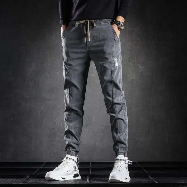 men's jeans autumn and winter fashion brand elastic waist bound feet leisure versatile small foot denim pants, Blue
men's jeans autumn and winter fashion brand elastic waist bound feet leisure versatile small foot denim pants, Blue