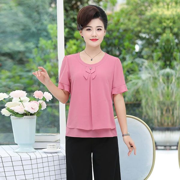 women's t-shirt short sleeve chiffon t shirt women tshirt 2021 summer middle age mother clothes plus size casual loose pullovers, White
women's t-shirt short sleeve chiffon t shirt women tshirt 2021 summer middle age mother clothes plus size casual loose pullovers, White
