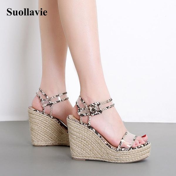 leisure wedge sandals platform shoes women high heels snake pattern open toe buckle 2021 summer, Black
leisure wedge sandals platform shoes women high heels snake pattern open toe buckle 2021 summer, Black