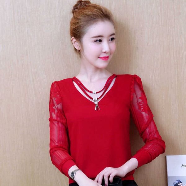 women summer style blouses lady girls long sleeve lace floral decor o-neck casual blusas df1757 210609, White
women summer style blouses lady girls long sleeve lace floral decor o-neck casual blusas df1757 210609, White