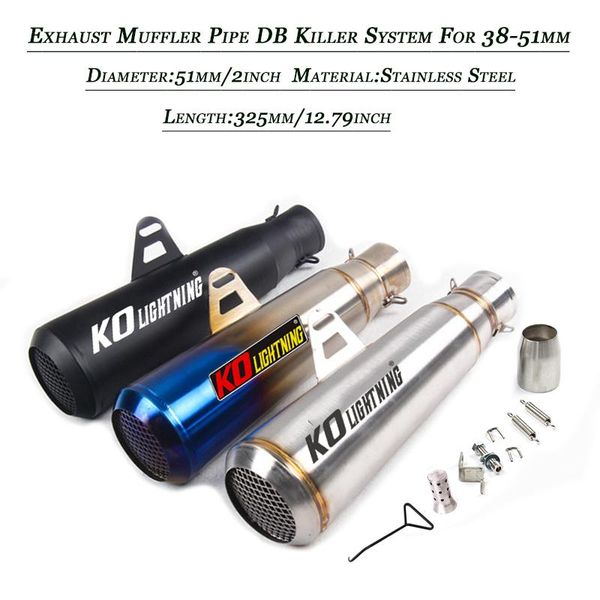 universal 2inch input exhaust vent pipe db killer refit motorcycle tail muffler tube stainless steel system for 38-51mm
universal 2inch input exhaust vent pipe db killer refit motorcycle tail muffler tube stainless steel system for 38-51mm