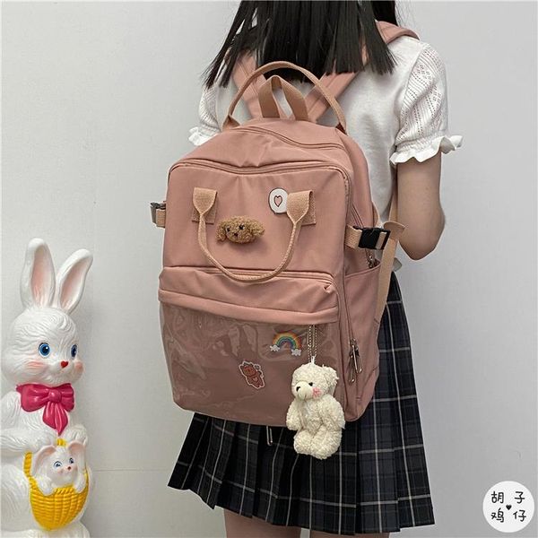 retro soft girl backpack japanese college style wild large capacity travel