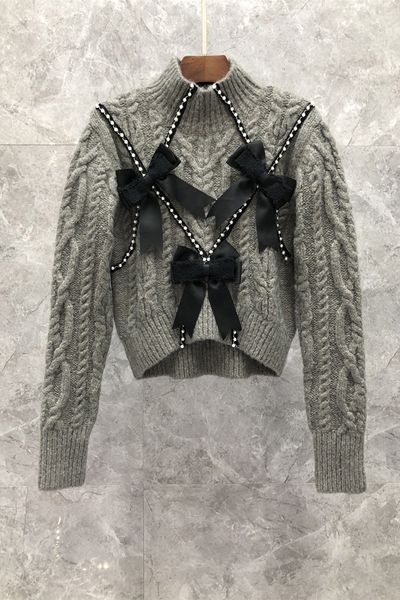 pre-petty asset western bow beaded short sweater womens autumn european goods new elegant slimming sweater 9bb, White
pre-petty asset western bow beaded short sweater womens autumn european goods new elegant slimming sweater 9bb, White