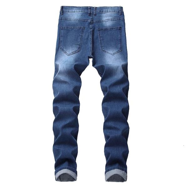 men casual jeans fashional scratched denim pants knee holes bleached hiphop washed middle waist high quality, Blue
men casual jeans fashional scratched denim pants knee holes bleached hiphop washed middle waist high quality, Blue