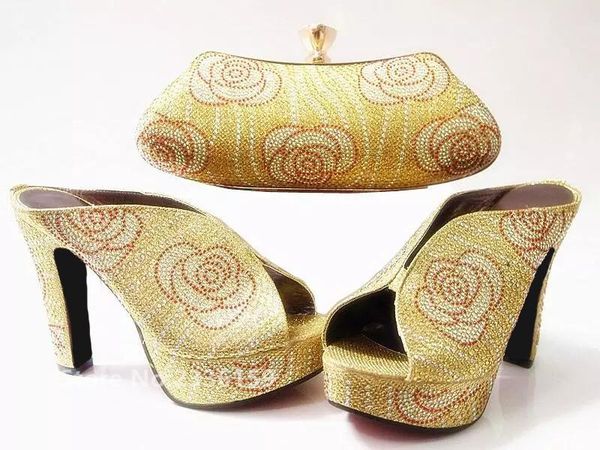 shoe and bag gold color matching italian set decorated with rhinestone african women dress shoes, Black
shoe and bag gold color matching italian set decorated with rhinestone african women dress shoes, Black