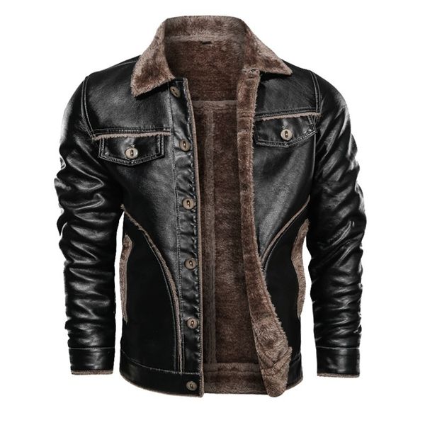 men's jackets motorcycle leather winter warm wool casual men coat turn down collar pu overcoats brand clothing x32m, Black;brown
men's jackets motorcycle leather winter warm wool casual men coat turn down collar pu overcoats brand clothing x32m, Black;brown