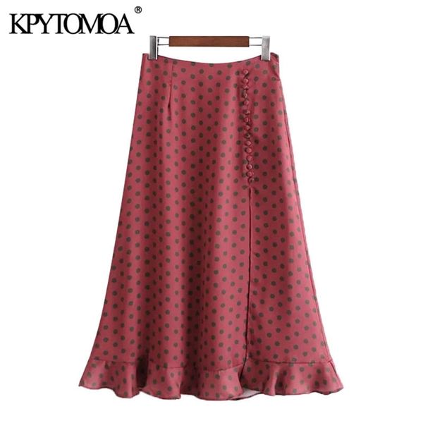 women chic fashion with buttons polka dot ruffle midi skirt high waist back zipper female skirts mujer 210420, Black
women chic fashion with buttons polka dot ruffle midi skirt high waist back zipper female skirts mujer 210420, Black