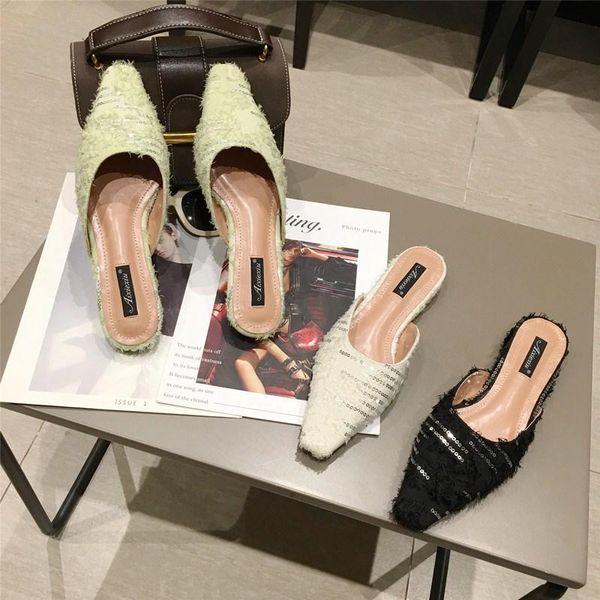 fashion women sandals slippers round toe lace bling rhinestone flats heeled green/beige/black casual summer slides 35-39
fashion women sandals slippers round toe lace bling rhinestone flats heeled green/beige/black casual summer slides 35-39