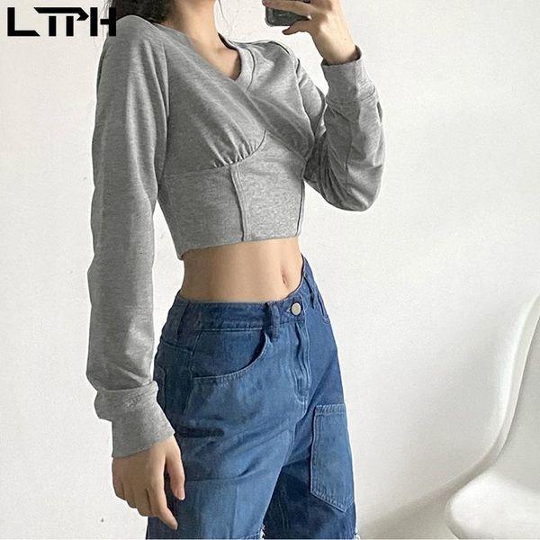 women's hoodies & sweatshirts ltph autumn arrival simple vintage gray sweatshirt women v-neck long sleeve fashion all-match short xyre, Black
women's hoodies & sweatshirts ltph autumn arrival simple vintage gray sweatshirt women v-neck long sleeve fashion all-match short xyre, Black